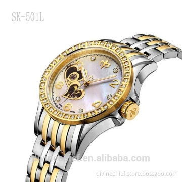 Stainless Steel rose golden fashion wrist watch for woman
